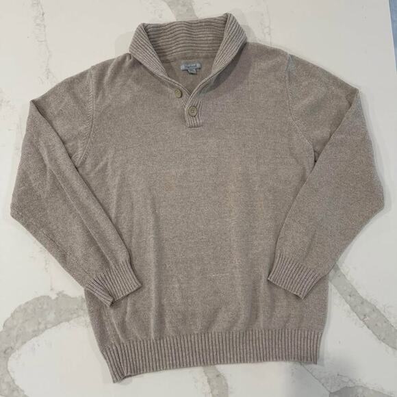 Method Pullover Tan Knit Long Sleeve Shawl Neck Sweater Mens XXL Casual Workwear - Picture 1 of 7